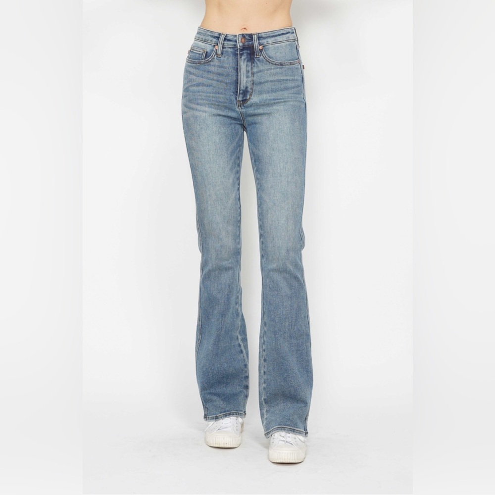 NWT LONG LENGTH Judy Blue PLUS + REG Size High Rise Tummy Control Bootcut Jeans - Picture 2 of 7